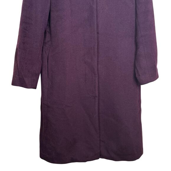 Cole Haan Size 14 Purple Wool Coat with Hood Pockets Lined Jacket - Picture 3 of 6